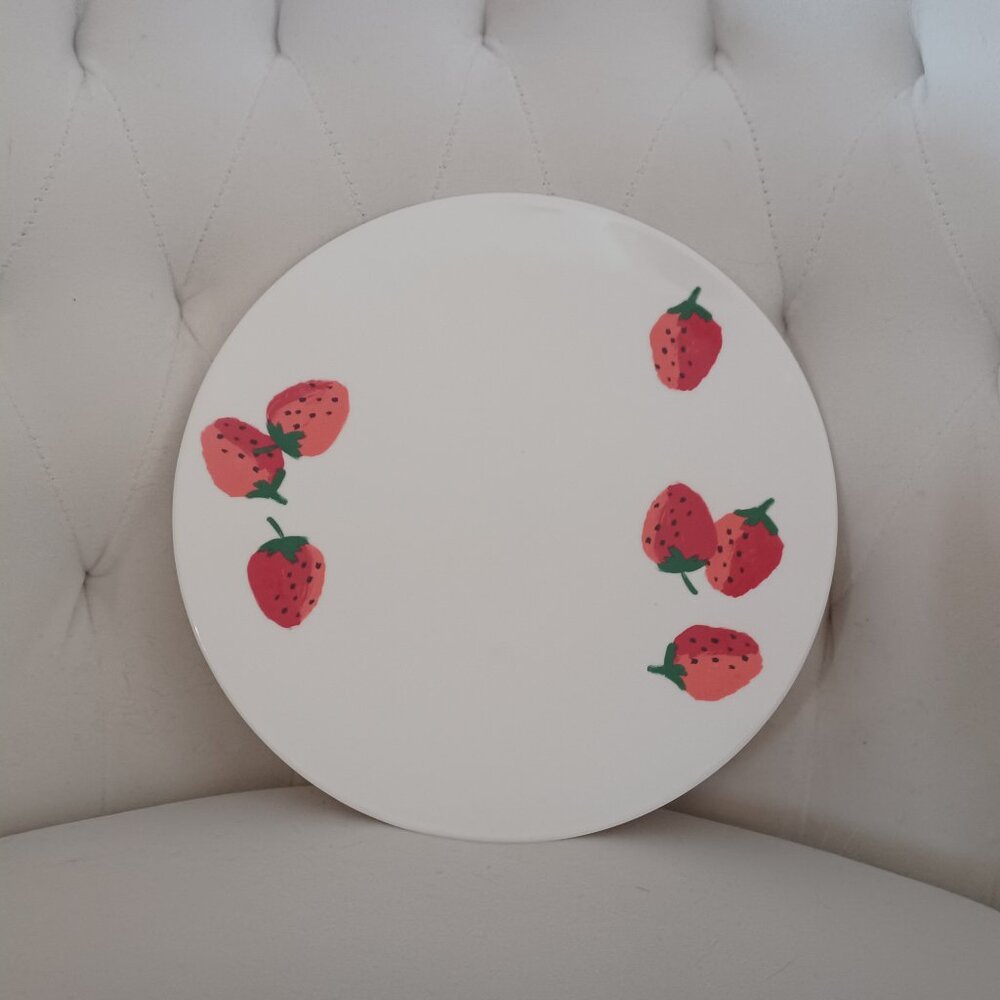 KATE SPADE New York Strawberries Accent Plate, Melamine 9"